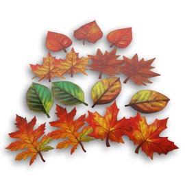 Paper Harvest Leaves Cutouts Fall Autumn Thanksgiving Decor - 15 Pieces