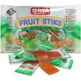 Shefa Mini Green Apple Fruit Sticks, 24 CT | All Natural Fruit Snacks | Nothing Artificial | Individually Wrapped