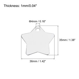sourcing map Metal Five Stars Tags Stamping,Silver Blank Dog Tags DIY Engraving Blank Tags Aluminium for Pet Dog ID Tags,Pendant Decoration,Craft Tags,Pack of 15