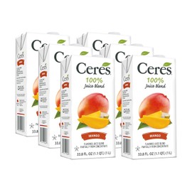 Ceres 100% All Natural Pure Fruit Juice Blend - Delicious Mango Edition - Rich in Vitamin C, No Added Sugar or Preservatives, Cholesterol Free, Gluten Free - 33.8 FL OZ (Pack of 6)