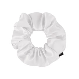 THXSILK Hair Silk Scrunchies for Women Pure Mulberry Silk Hair Cute Ring Ties Scrunchies for Girls Women's Thick Hair, White