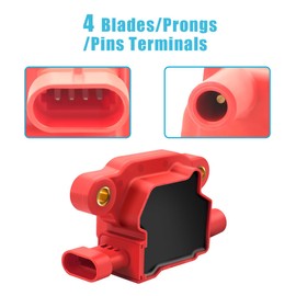 MAS Set of 8 Red Ignition Coil and 8.5mm Red Wire Set with 8 Iridium Spark Plug Compatible with Chevy GMC Avalanche Corvette Silverado Express Sierra Yukon Grand Prix Replacement for UF413