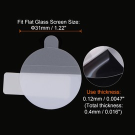 sourcing map 3pcs Watch Glass Screen Protectors 31mm HD High Definition Anti-Scratch Waterproof Ultra-Thin TPU Universal Smartwatch Screen Protective Film with Cloth Sticker Scraping Card