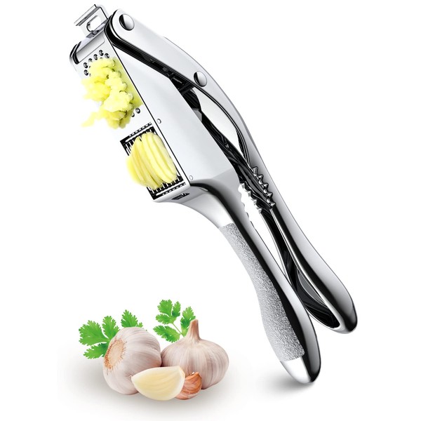 Vecuni Garlic Press, 2 in 1 Professional Garlic Press Slicer