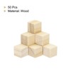 QUARKZMAN Craft Wooden Cubes 50 Pieces Square Natural Wood Blocks