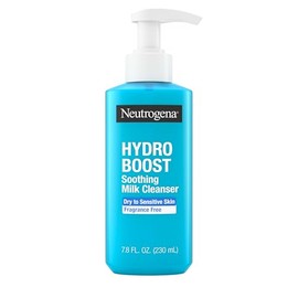 Neutrogena Hydro Boost Soothing Milk Facial Cleanser with Hyaluronic Acid, Hydrating Face Wash Gently Lifts Dirt & Oil Leaving Soft Soothed Skin, Hypo