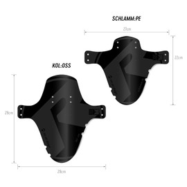 Riesel Design® Mudguard Set vorn + hinten (1 x Schlamm:PE + Kol:OSS) - MTB Schutzblech/Stylisches Fahrrad Schutzblech & modernes Mountainbike Schutzblech für Jede Fahrradgröße (Set Skull)