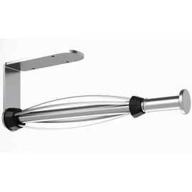 Fixwal Paper Towel Holder Under Cabinet, Single Hand Operable Wall Mount Paper Towel Holder with Damping Effect, Bend-Resistant, Self-Adhesive or Drill Mounting for Kitchen Bathroom, Silver