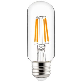 Sunlite LED Filament T12 Tubular Light Bulb, 3 Watts (40W Equivalent), 350 Lumens, ETL Listed, 100 mm, Medium E26 Base, Dimmable, 2700K Soft White, 1 Pack