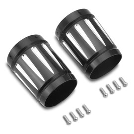 For Harley 4'' Mufflers End pipes Caps Road King FLHR Street Glide FLHX Road Glide FLTR 1986-2016 Black Deep edge cut Series Merge exhaust end cap (A- Deep Style)