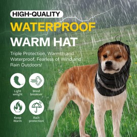 UUREED Dog Hematoma Ear Wrap, Dog Anxiety Relief Hat, Dog Windproof Waterproof Reducing Noise Hat, Warm Dog Ear Cover Winter Hat, Dog Ear Covers for Bath, Thunderstorms