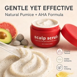 Exfoliating Scalp Scrub Psoriasis Red Jar for Women & Men, Scalp Detox Treatment with Gentle Scrub Particles, Removes Oil, Product Buildup & Dead Skin,Scalp Care for Healthy Looking Hair, 5.3 oz