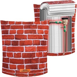 Cholila Cover Backflow Preventer Cover Insulated (5˚F) - 16" W x 20" H Backflow Cover for Winter Pipe Freeze Protection - Sprinkler Covers for Outside - Double Wall Insulation Cover Brick Red