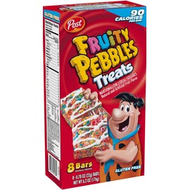 Post Fruity Pebbles Treats 8-count Box (Pack of 2)