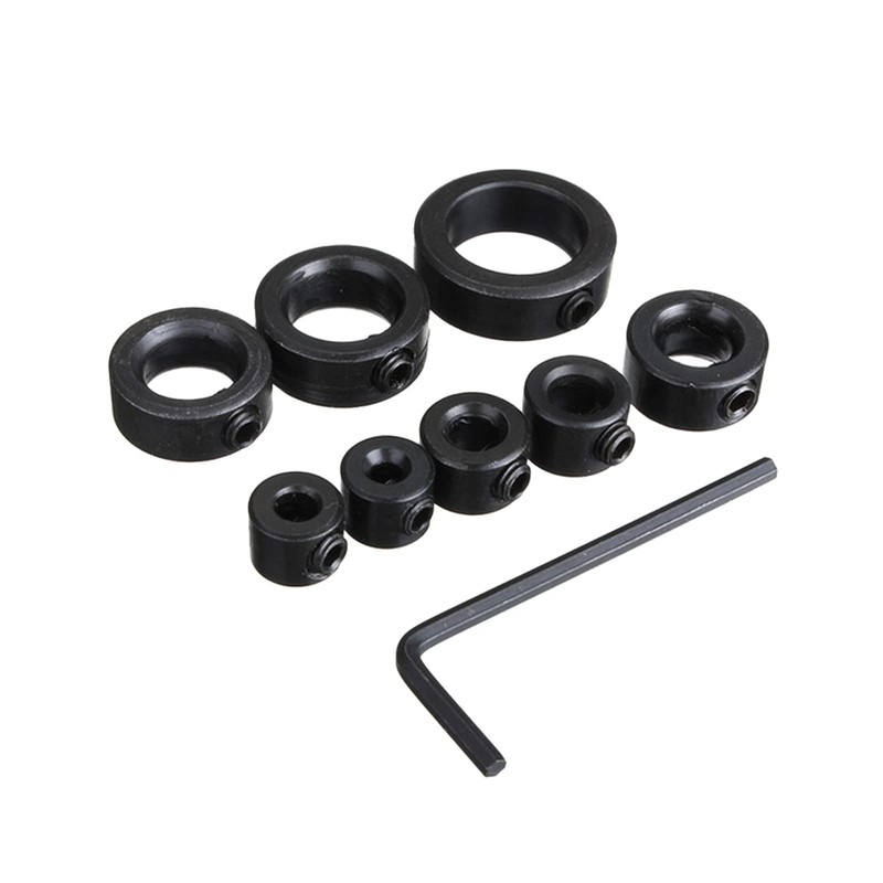 8-Piece Drill Depth Stop Collar Set, Positioner HSS Locator with