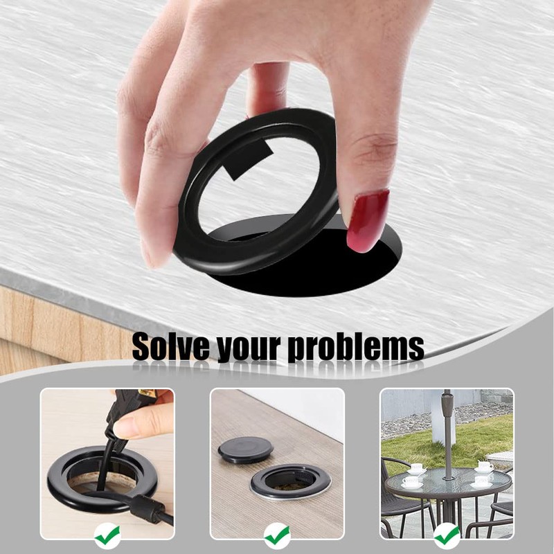 2 Set 2 Inch Patio Table Umbrella Hole Ring and