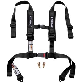 KYOSTAR 2'' Racing Safety Harness 4-Point with Ultra Soft Heavy Duty Shoulder PadsModel Number: EF8151BK, Color: Black, Specification: EF8151BK