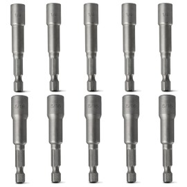 Teocpai 10PCS Magnetic Nut Driver Set for Impact Drill, 1/4'' and 5/16'' Nuts Driver Socket, 1/4'' Hex Shank Power Nut Driver Bit Quick Change Socke Adapter