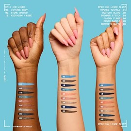 NYX Professional Makeup Epic Ink Liner Glitz, Delineador Líquido con Brillos, A Prueba de Agua, Ultra Pigmentado, Fórmula Vegana, Tono Denim Dazzle, 1 ml