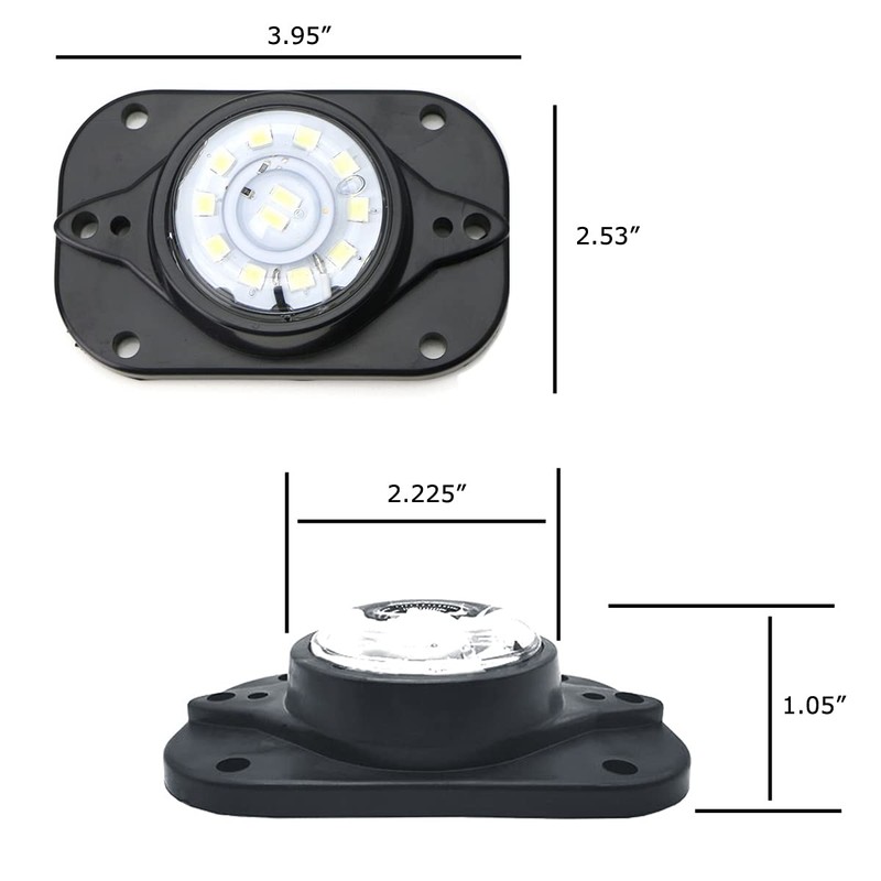 iJDMTOY Xenon White 12-LED Surface Flush Mount LED Lighting Kit