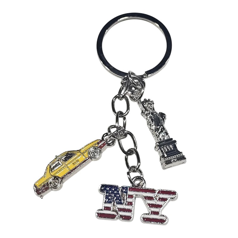 12 Pack NYC Multicolor Souvenir Collection New York Metal Keychain