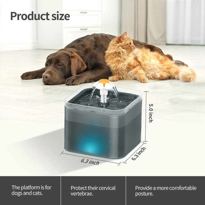 2L/67OZ Large Capacity Pet Water Fountain Intelligent Electric Automatic Drinking