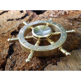 Unbranded Captain Ship Wheel Brass Fidget Spinner All Metal Toy Adults Kids Boys Girls