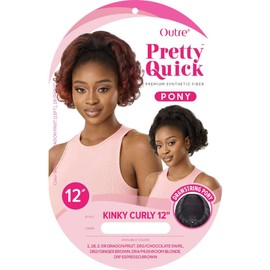 Outre Pretty Quick - Drawstring Pony - Kinky Curly 12" (OFF BLACK 1B)