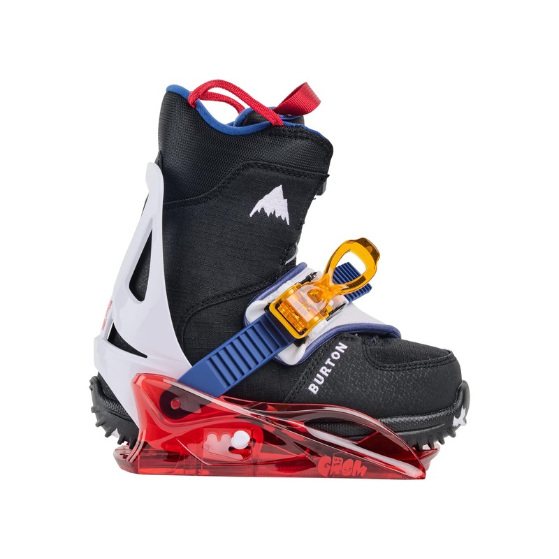Burton Kids' Grom Disc Snowboard Bindings, Red/Multi, M