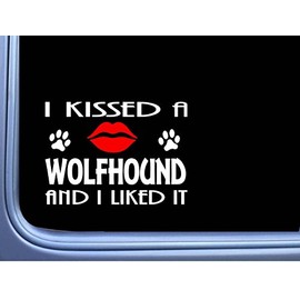 Irish Wolfhound Kissed L905 8" dog window decal sticker
