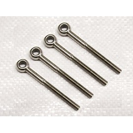 M5 Long Shank Eye Bolts Stainless Steel x4 (Metric Thread Rope Cable Marine Grade)