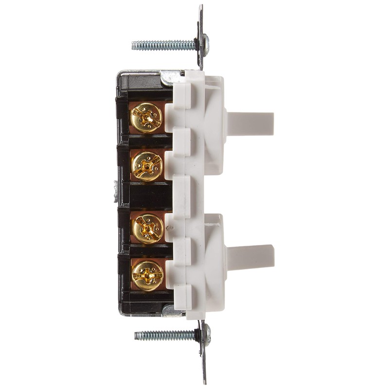 Leviton 5243-W 15 Amp, 120/277 Volt, Duplex Style Two 3-Way