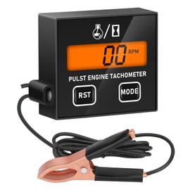 Linkstyle Small Engine Tachometer, Digital Tachometer Tach Gauge Meter with Clip, Backlight Inductive Hour RPM Meter