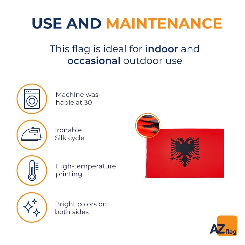 AZ FLAG - Albania Flag - 2x3 Ft - 100D
