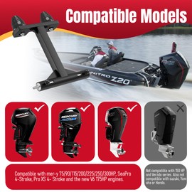 Fanthorn Mercury 4-Stroke Transom Saver Motor Tote, Stainless Steel Frame Transom Savers for Outboard Motor, Outboard Motor Support Compatible with 75/90/115/175/200/225/250/300HP Engines