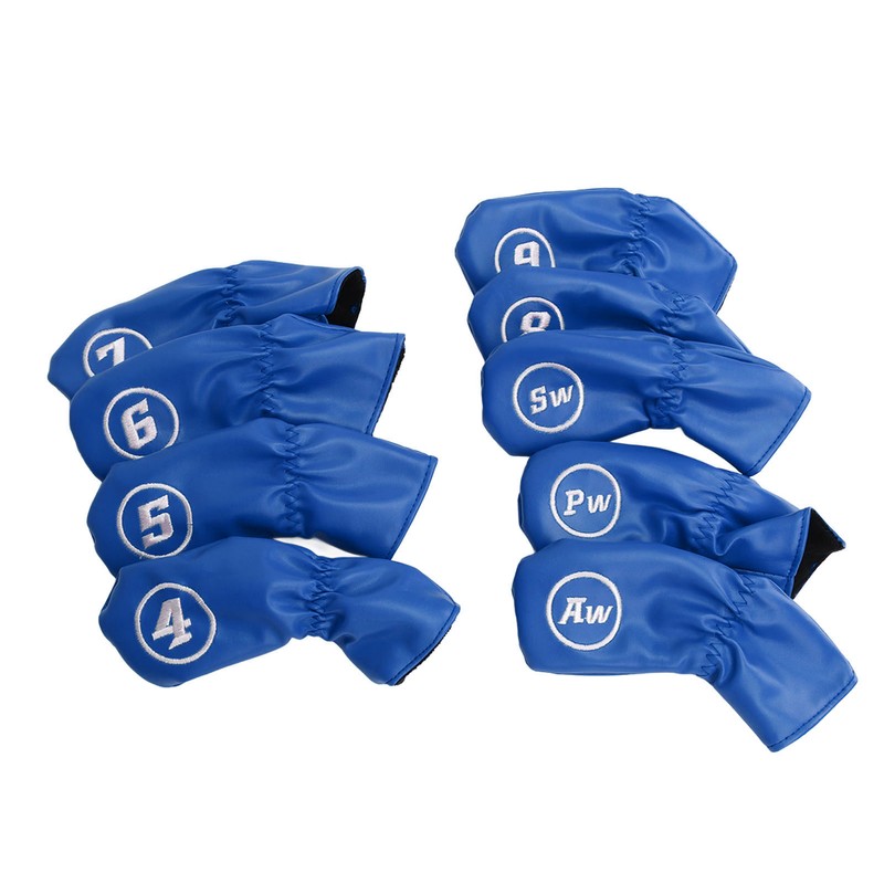 9Pcs Golf Iron Head Covers PU Waterproof Golf Club Headcovers