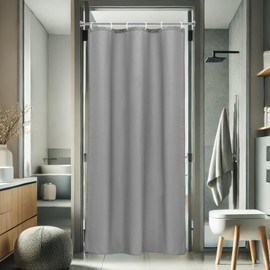 AooHome 36 Width x 72 Height Inch Stall Size Shower Curtain, Fabric Bathroom Curtain for Hotel, Water Repellent, Light Grey