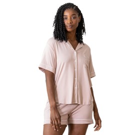 Cozy Earth Women's Viscose from Bamboo Short Sleeve Pajama Set- Ultra Soft, Temperature Regulating, Breathable, Size Large, Color Blush