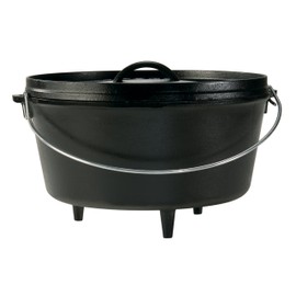 Lodge Seasoned Cast Iron Deep Camp Dutch Oven - 12 Inch / 8 Quart