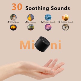 Color Noise Sleep White Noise Portable Sound Machines with 30 Soothing Sounds 32 Levels Volume Compact 4 Timer Options Auto-Off and Memory Function for Travel Home Everyone