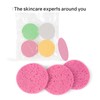 HUAXIN BIOTECHNOLOGY 50-Count Compressed Facial Sponges,100% Natural Cellulose Cosmetic Facial