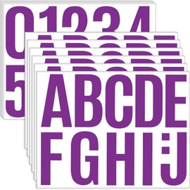 24 Sheets Letter Stickers Bulletin Board Letters Large 4 Inch Vinyl Alphabet Stickers Big ABC Numbers Peel and Stick for Poster Board Classroom Mailbox Crafts Window Door Decoration (Purple)