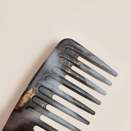 Wide Tooth Comb for Curls, Large Hair Comb with Wide Tooth for Hair Detangle, Suitable for Women and Men (1Pcs Marble Texture Dark)