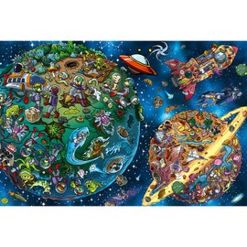 Trefl - The Treflik Family, Trefliks in Space - Puzzle 100 Pieces - Colourful Puzzle, Creative Entertainment, Fun for Children from 5 Years