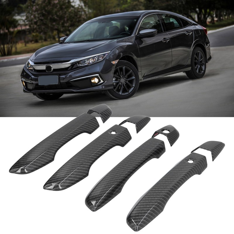 Door Handle Trim Cover Carbon Fiber Style Decoration Fit for