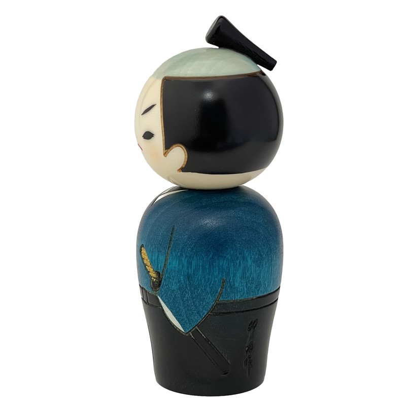 Usaburo Kokeshi, Made in Japan, Kokeshi Samurai (Height 5.3 inches