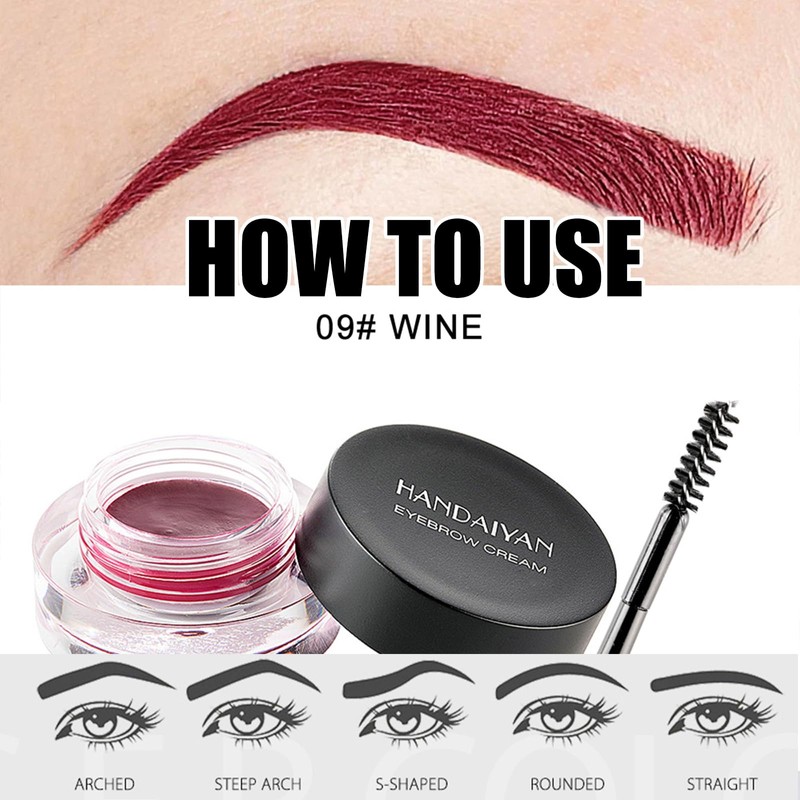 Augenbrauen Pomade, wasserdichtes Augenbrauen-Gel, Augenbrauen-Pomade mit Pinsel, langanhaltend, für dichte