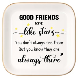 SOGUAOLO Christmas Gifts for Women from Friend - Unique Friendship Gifts for Women - Bestie Gifts Good Friends Like Stars Ceramic Ring Dish