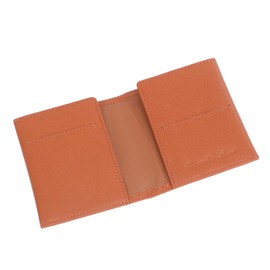 Lacorte Luce Money Clip, Genuine Cow Leather, Lightweight, Thin, 0.3 inches (8 mm), Holds 4 Cards, Braun