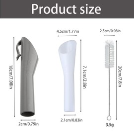 2Pcs Fuel Funnel, Diesel Funnel with A Brush, Capless Plastic Fuel Funnel 1833948, 1782177 (Grey and White)